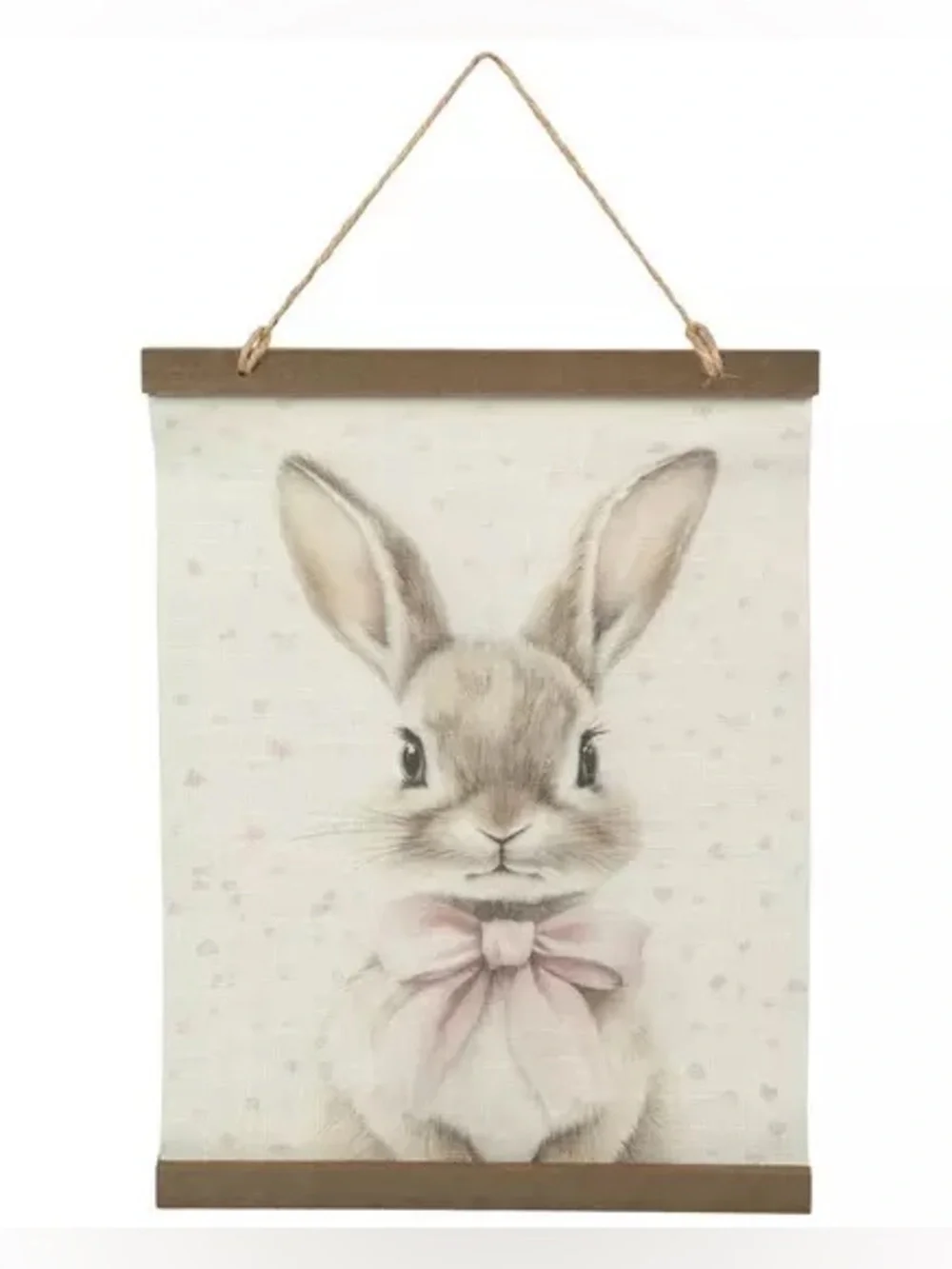 Pink Bow Bunny Tapestry Wall Decor
